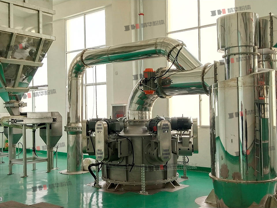 豌豆粉碎提取蛋白超微冲击磨+多头分级机--烟台某公司