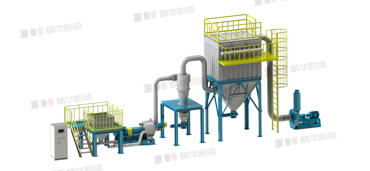 cr系列卧式超微粉冲击磨工艺流程图: