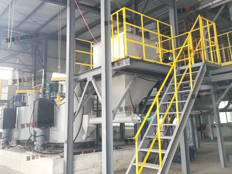 煅后焦辊压磨--湖北某生产现场