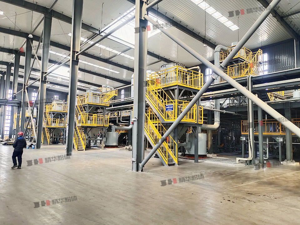 煅后焦辊压磨--山东生产现场