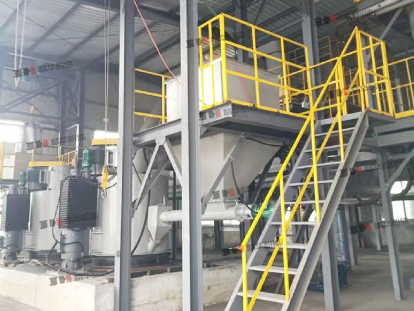 煅后焦辊压磨--湖北某生产现场